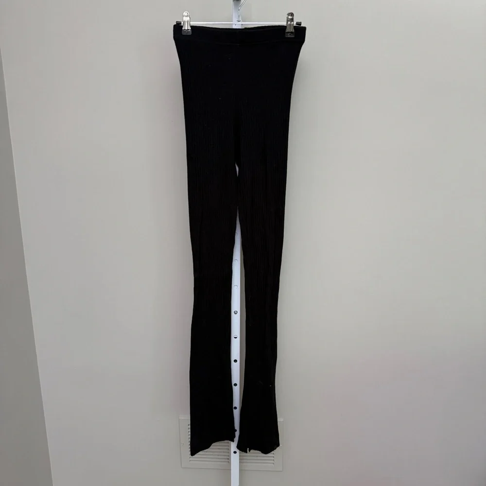 BASSIKE Rib Knit Flared Tights Pants size 0